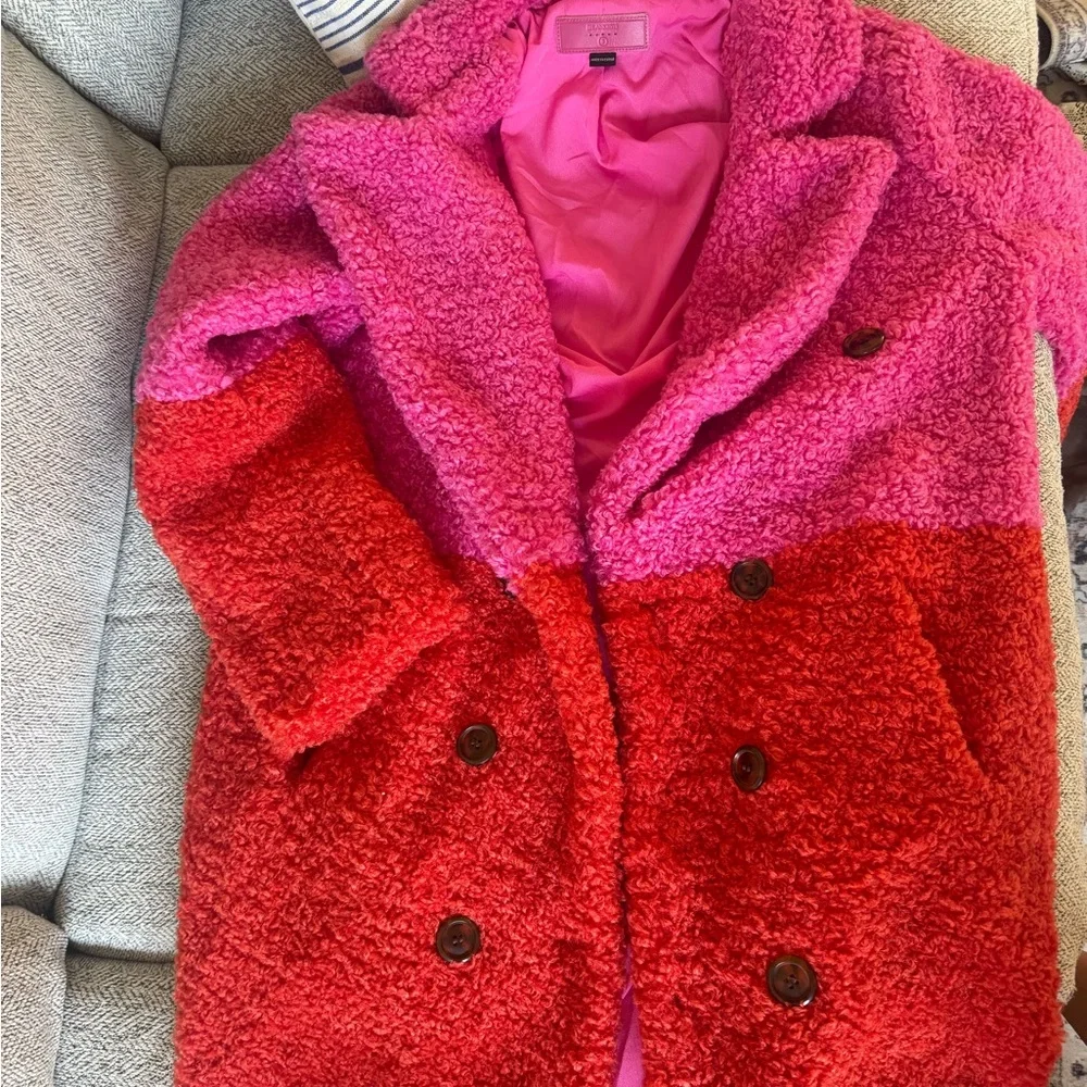 Blank NYC Pink and Red Teddy Jacket - Picture 2 of 4